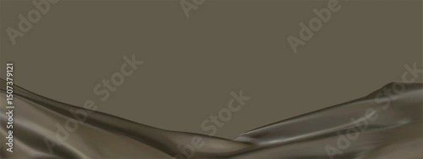 Fototapeta Luxury abstract Taupe background with ribbon silk elements. 3D vector illustration.