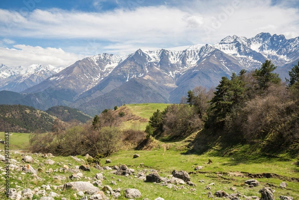 Obraz Panoramic view of the Caucasus mountains