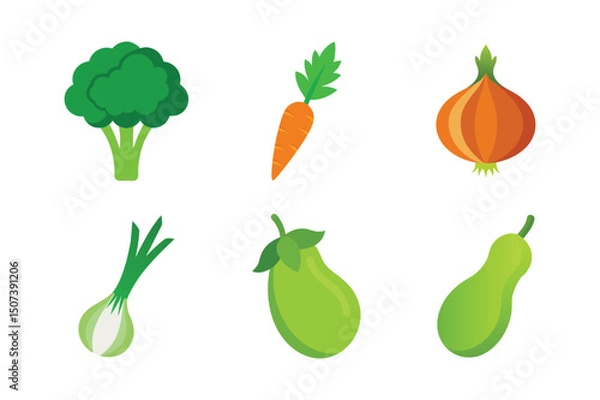 Obraz A set of colorful vegetable vector art illustration(G)