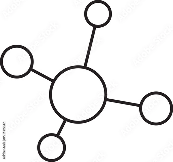 Fototapeta Chemistry formula and molecule lined icon, symbol. Science element symbol.  Vector illustration
