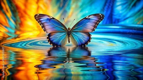 Fototapeta butterfly on the water