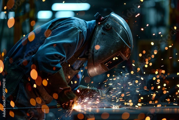 Obraz Welder Working with Sparks