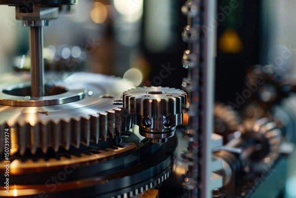 Obraz Close-up of Industrial Machine Gears