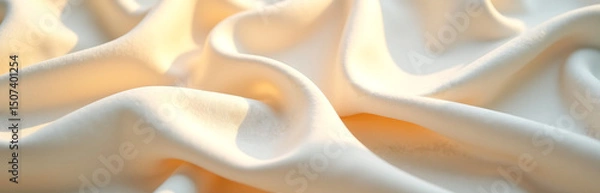 Obraz warm diffused light illuminates wrinkled fabric soft folds cast gentle shadow inviting tactile exploration