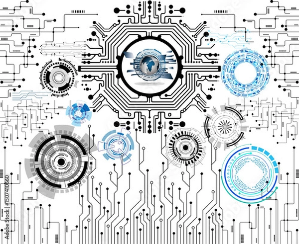 Fototapeta Electric Circuit Abstract Background