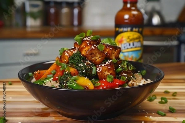 Fototapeta **Tofu Stir-Fry With Bell Peppers, Broccoli, And Sesame Seeds Served Over Brown Rice, Styled Clean And Healthy --Ar 3:2 --V 6.0 --S 250 --P G8Gxrjv** - @Darya (Relaxed) -# Create, Explore, And Organiz