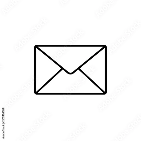 Obraz Envelope icon depicting communication in simple line art  
