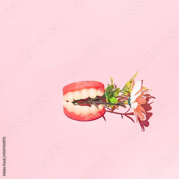 Fototapeta Teeth that chew flowers