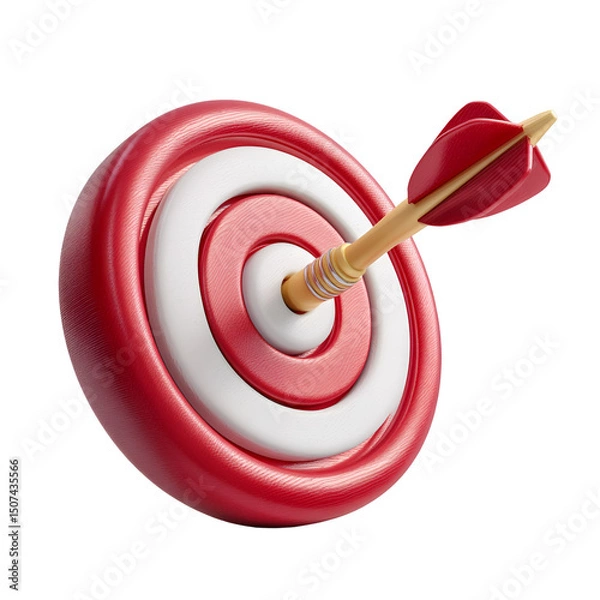 Fototapeta red dart on white background