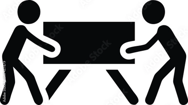 Obraz Teamwork Lifting Heavy Object Icon