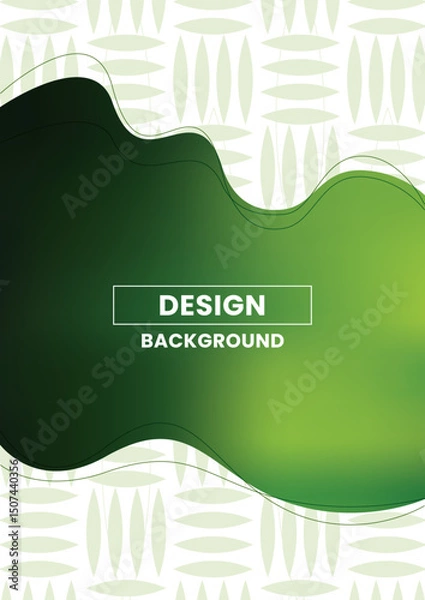 Fototapeta Green organic shape abstract background with leaf pattern.