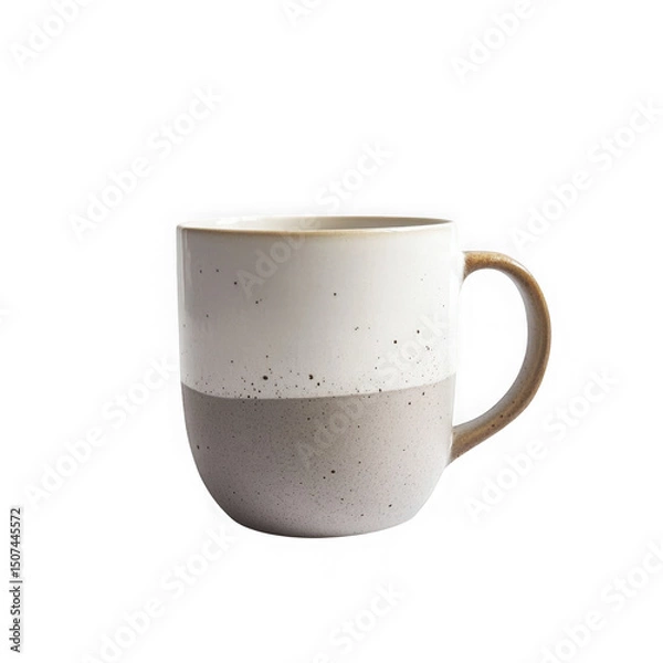 Fototapeta Ceramic mug with two tone color design on transparent background