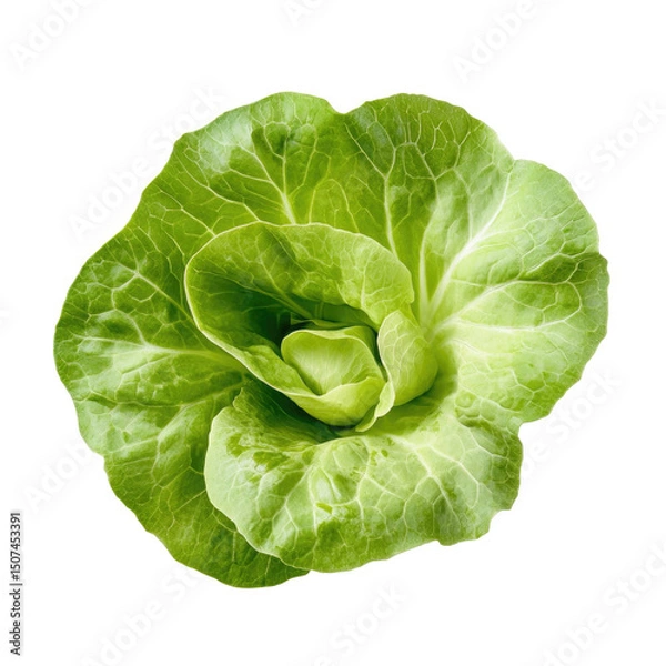 Fototapeta One Leaf Of Butterhead Lettuce  isolated on a transparent background