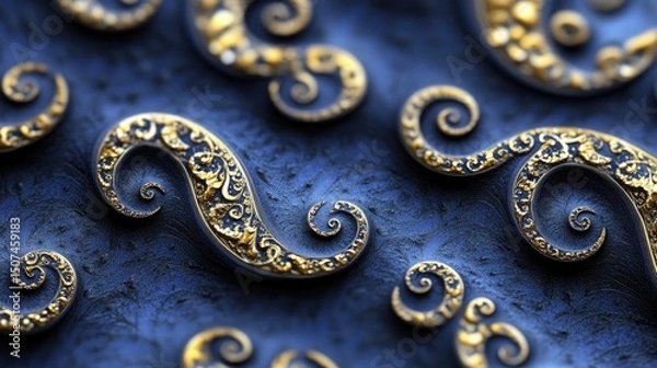 Obraz Delicate spirals form a continuous loop of beauty in this elegant illustration. The high-definition format accentuates every detail and curve.