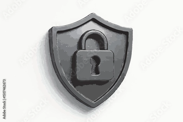 Fototapeta Metal lock with key a security symbol for safe home protection