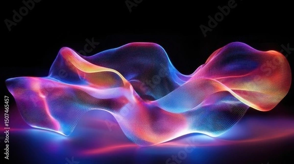 Fototapeta Abstract Colorful Waveform Digital Art