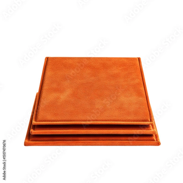 Obraz Folded felt podium with layered seams. Isolated white background. Png format