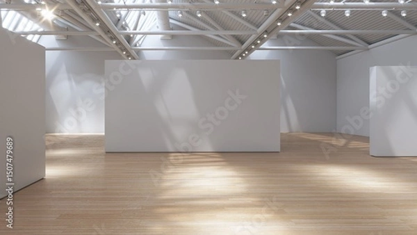 Fototapeta Sunlit Empty Gallery Space