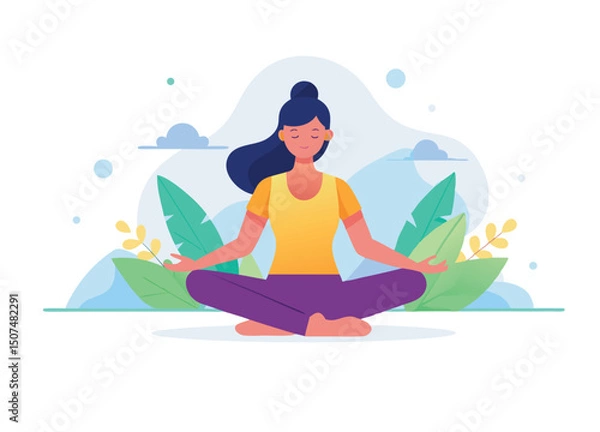 Fototapeta yoga in the lotus position