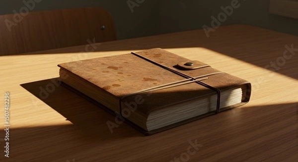 Fototapeta Locked Book on Table – Symbol of Hidden Knowledge and Secrets
