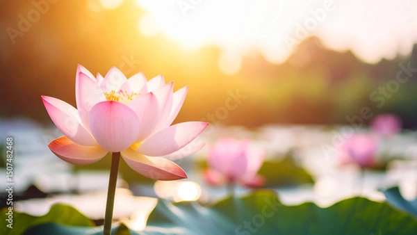 Fototapeta 연꽃 호수 연잎 자연 배경 사진 이미지