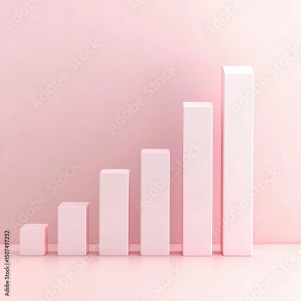 Fototapeta Revenue growth visualization a stunning bar chart showcasing increasing financial performance in business analytics minimalistic design professional viewpoint conceptual insight