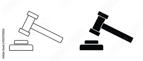 Fototapeta Gavel vector icon. Wooden hammer vector icon. Mallet vector icon. Law vector icon. Hammer symbol vector icon.  Judge gavel icon vector. Auction hammer icon.
 