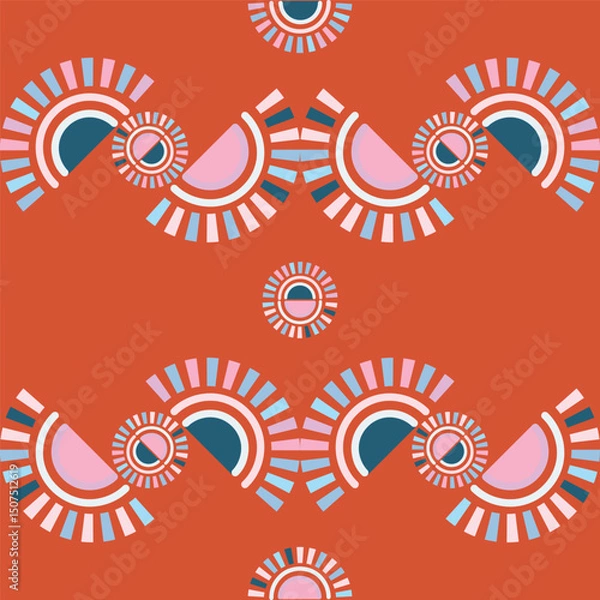 Obraz Carnival Sunburst Seamless Pattern Design