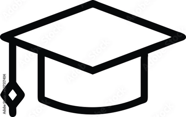 Obraz Flat Mortarboard Cap Vector Illustrations  Isolated Icons

