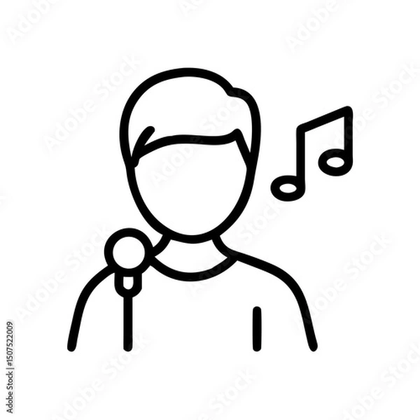 Fototapeta playback singer icon, singer icon, microphone icon, music icon, vocalist icon, music performance, audio icon, voice icon, singing icon, concert icon, stage performance, sound icon, recording icon