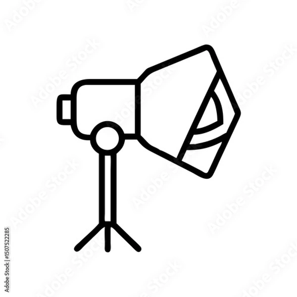 Fototapeta spotlight icon, stage light icon, beam light icon, focus light icon, theater light icon, searchlight icon, lighting icon, spotlight symbol, illumination icon, studio light icon, light beam, event ligh
