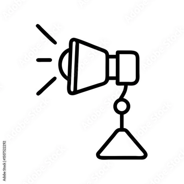 Fototapeta spotlight icon, stage light icon, beam light icon, focus light icon, theater light icon, searchlight icon, lighting icon, spotlight symbol, illumination icon, studio light icon, light beam, event ligh