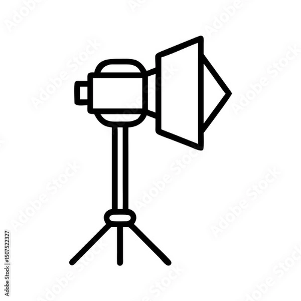 Fototapeta spotlight icon, stage light icon, beam light icon, focus light icon, theater light icon, searchlight icon, lighting icon, spotlight symbol, illumination icon, studio light icon, light beam, event ligh