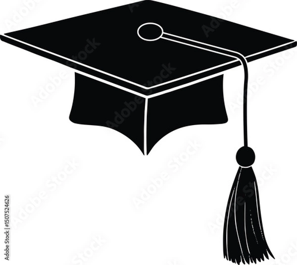 Obraz Academic Graduation Hats Collection  Flat Vector Art


