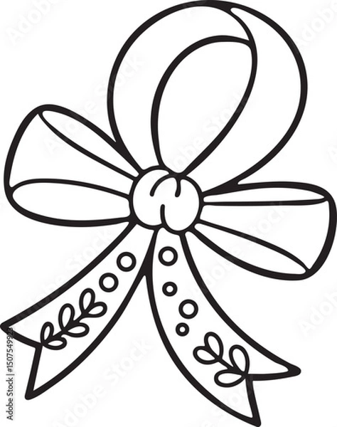 Obraz A party ribbon outline vector illustration. 