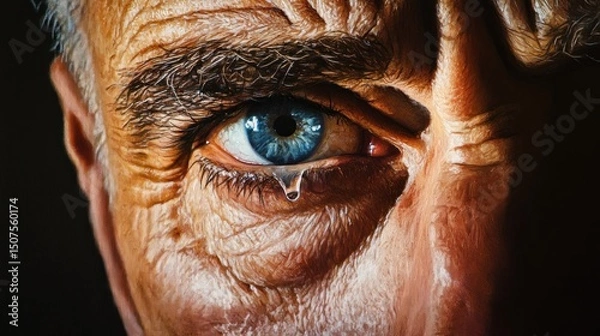 Obraz Closeup intense blue eye