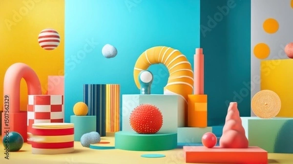 Obraz Colorful Geometric Shapes Composition