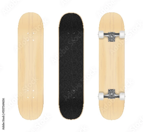 Fototapeta Skateboard template for your design. Vector realistic illustration