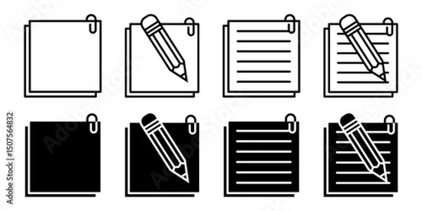 Fototapeta Note icon set. for mobile concept and web design on white background