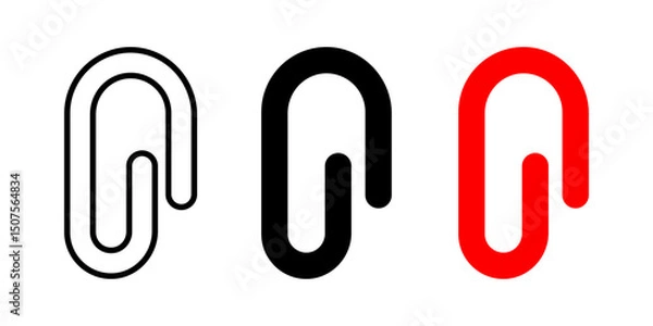 Fototapeta paper clip icon set. for mobile concept and web design on white background