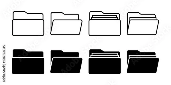 Fototapeta Folder icon set. for mobile concept and web design on white background