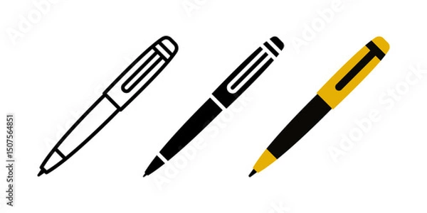 Fototapeta Pen icon set. for mobile concept and web design on white background