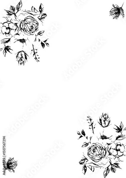 Obraz frame with flowers