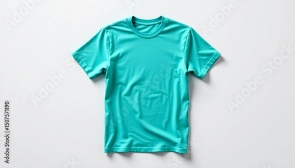 Obraz a blank turquoise t shirt displayed against a white background