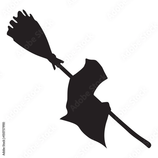 Obraz witch and broomstick icon