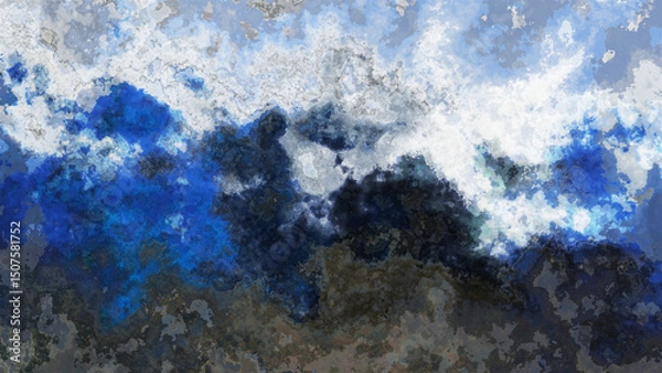 Fototapeta 4K watercolor abstract digital texture with grainy marbled effect.