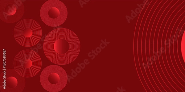 Fototapeta modern art red abstract circle background with dynamic shapes composition abstract design