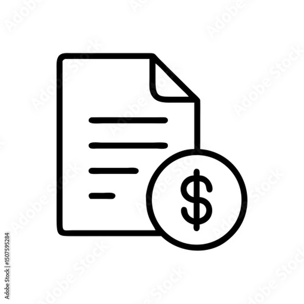 Fototapeta Financial statement document with dollar sign icon  