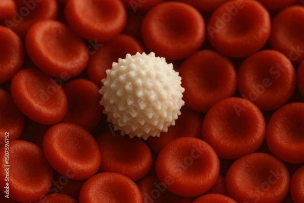 Fototapeta white cell with red cell background