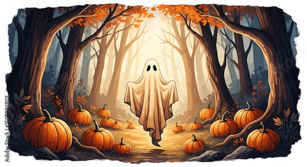 Obraz halloween background with pumpkins